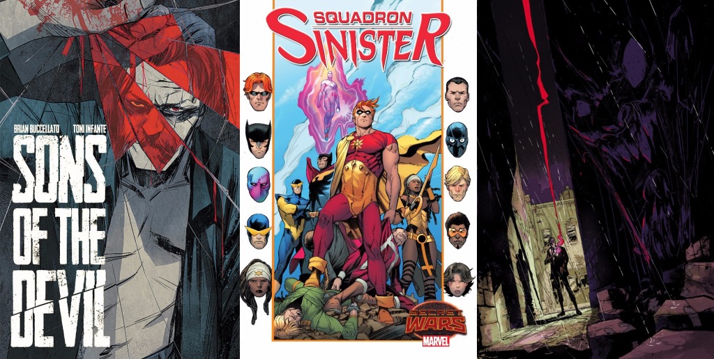 SON OF THE DEVIL #2 (Image, June 24th); SQUADRON SINISTER #1 (Marvel, ); CONSTANTINE: THE HELLBLAZER #1 (DC, June 10).